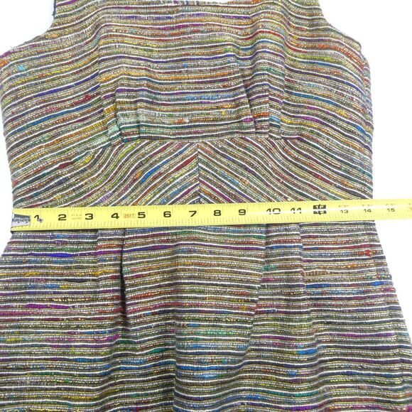 Loeffler Randall Dress 8 Metallic Tweed Silk Ladder Back - Picture 11 of 14